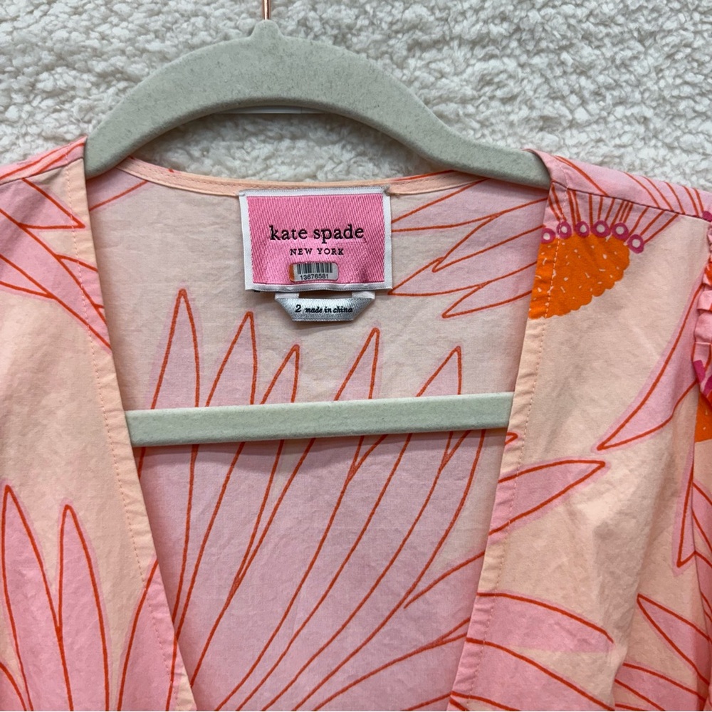 Size 2 - KATE SPADE - Grand Daisy Wrap Dress Rent the Runway RTR $378 msrp - Picture 3 of 11